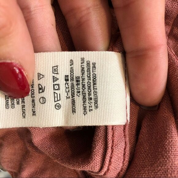 Free People Linen Blend One‎ Button Jacket Salmon S - Picture 12 of 12